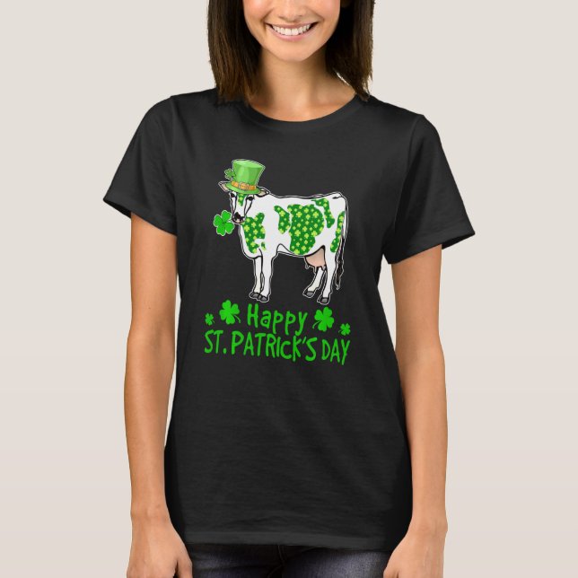 T-shirt Jour de la Saint Patrick de vache Lucky Fermier va (Devant)