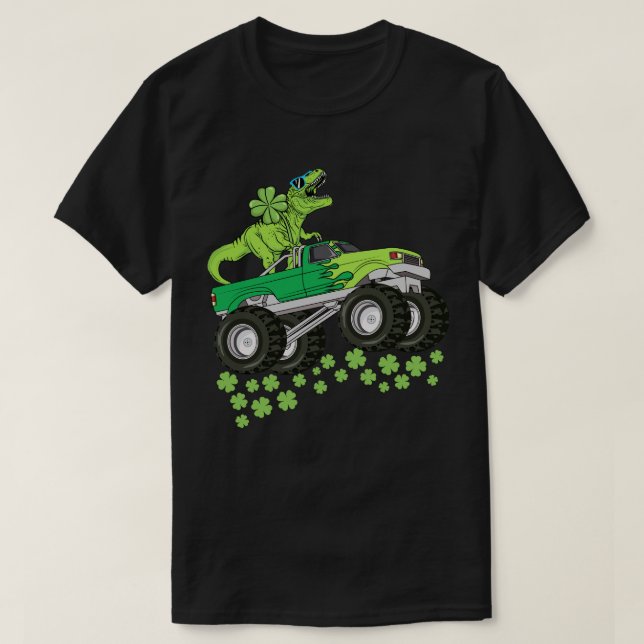 T-shirt Jour de la Saint Patrick Dinosaur T Rex Monster Ca (Design devant)