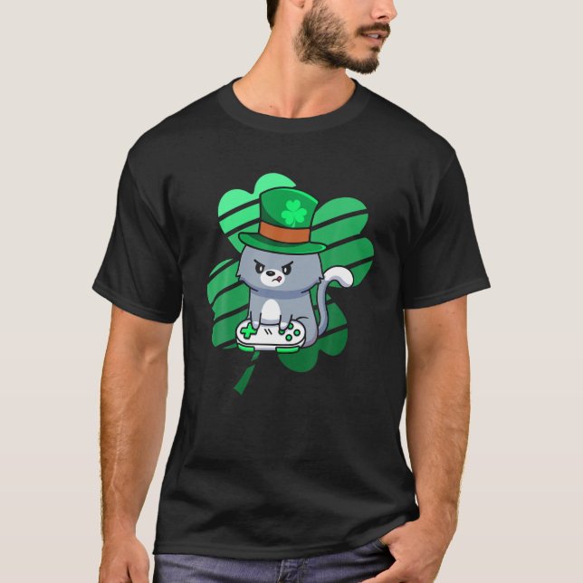 T-shirt Jour de la Saint Patrick Gamer Garçons Jeu Leprech (Devant)