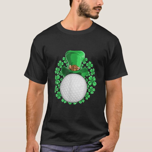 T-shirt Jour de la Saint Patrick Golfing Golf Clover Homme (Devant)