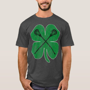 T-shirt Jour de la Saint Patrick Green Shamrock Lacrosse i