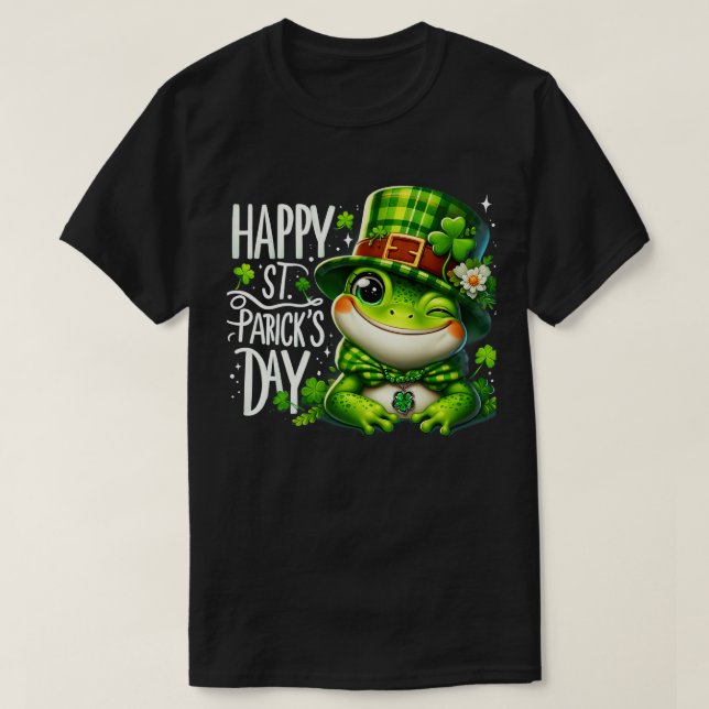 T-shirt Jour de la Saint Patrick Grenouille Face Saint Pat (Design devant)