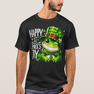 T-shirt Jour de la Saint Patrick Grenouille Face Saint Pat