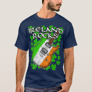 T-shirt Jour de la Saint Patrick Guitare Drapeau irlandais