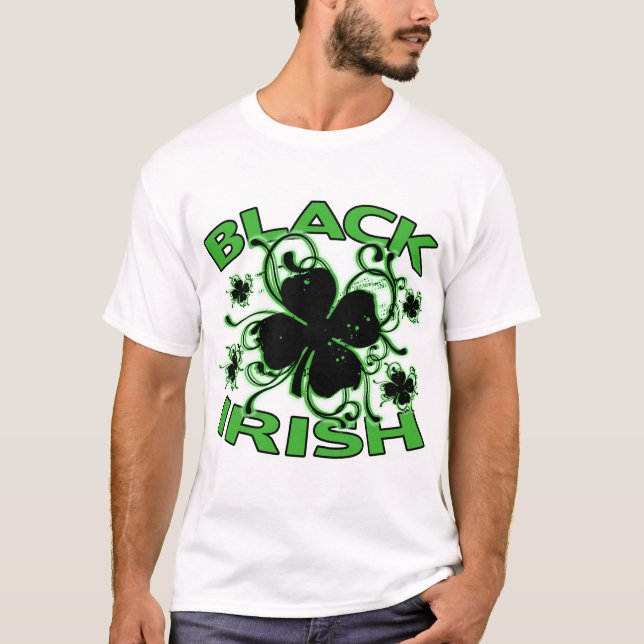 T-shirt Jour de la Saint Patrick irlandais noir (Devant)