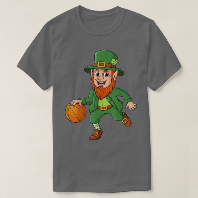 T-shirt Jour de la Saint Patrick Leprechaun Basket Lucky B (Design devant)