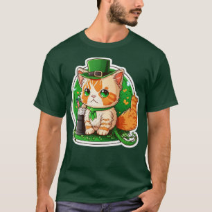 T-shirt Jour de la Saint Patrick Lucky Cat