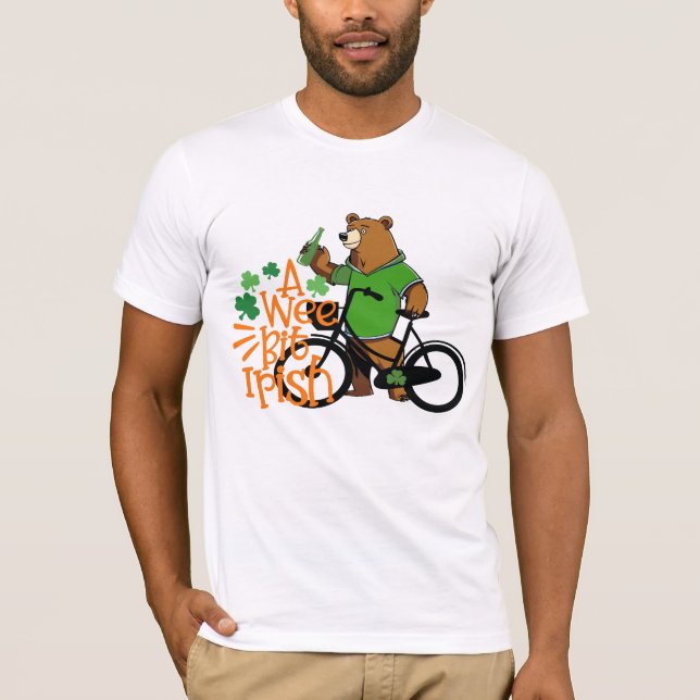T-shirt Jour de la Saint Patrick Ours Boire, Beau Bière Ir (Devant)