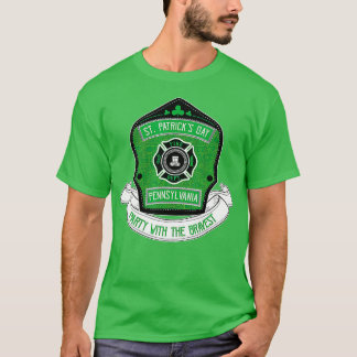 T-shirt Jour de la Saint Patrick pompier Pennsylvania Brav