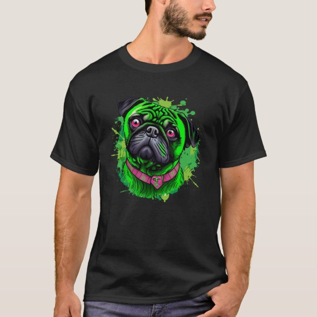 T-shirt Jour de la Saint-Patrick Pug mignon (Devant)