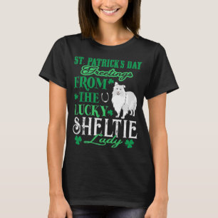 T-shirt Jour de la Saint Patrick Salutations Lucky Sheltie