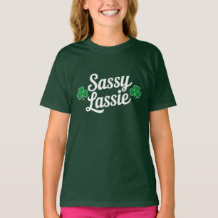 T-shirt Jour de la Saint Patrick Sassy Lassie Funny Irish