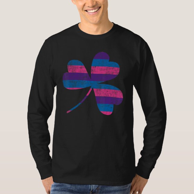 T-shirt Jour de la Saint Patrick Shamrock Bisexual Bi Prid (Devant)