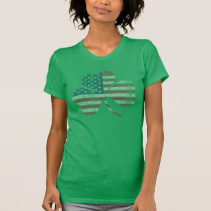 T-shirt Jour de la Saint Patrick Shamrock du drapeau irlan