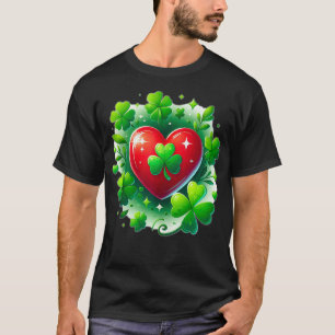 T-shirt Jour de la Saint Patrick Shamrock Irish Heart Sain