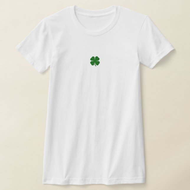 T-shirt Jour de la Saint Patrick Vert Lucky Four Leaf Clov (Poser)