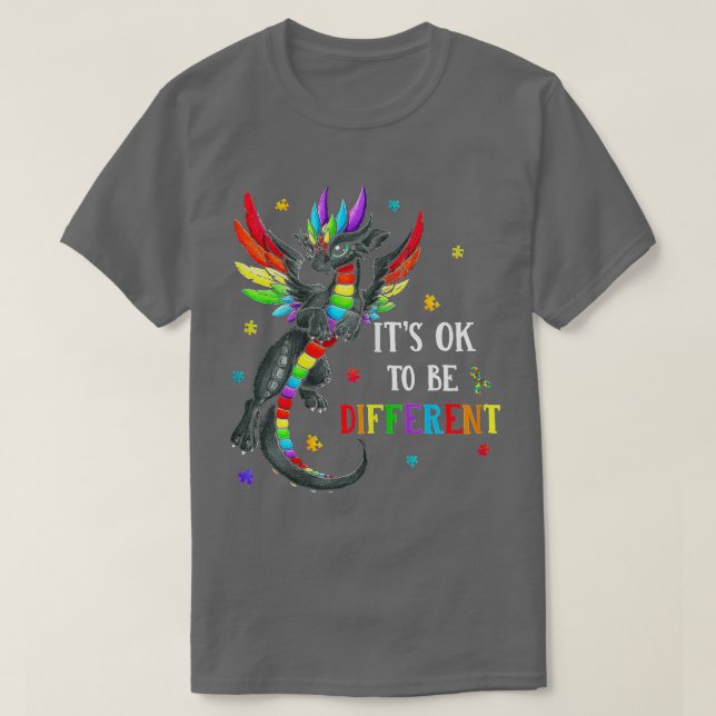 T-shirt Jour de la sensibilisation sur l'autisme Dragon Do (Design devant)
