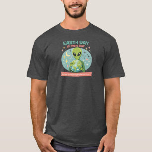 T-shirt Jour de la Terre Alien - Espace Rétro Milieu de Si