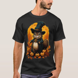 T-shirt Jour de l'Action de grâce Pèlerin d'écureuil Autom