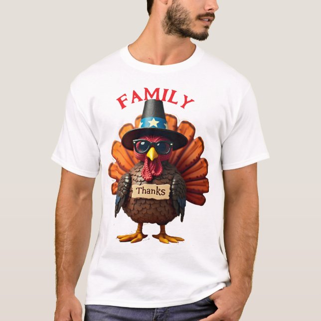 T-shirt Jour de l'Action de grâces Dîner de Turquie |Actio (Devant)