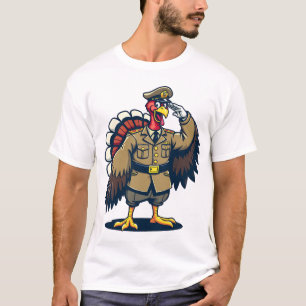 T-shirt Jour de l'Action de grâces Vétéran dinde Action d