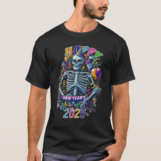 T-shirt Jour de l'an de la fête du squelette