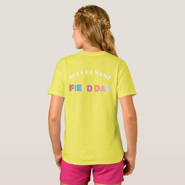 T-shirt Jour de l'école couleur jaune Équipe Cheer Squad (Dos entier)