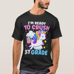 T-shirt Jour de l'école Je suis prêt à écraser Unicorn 1èr