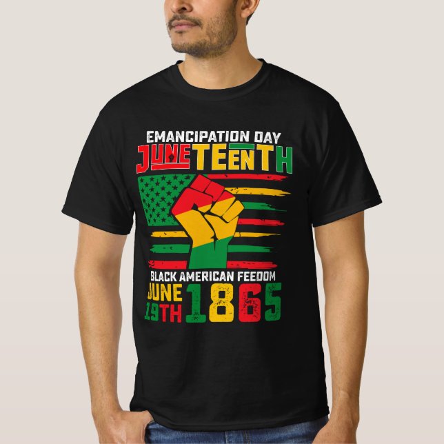T-shirt Jour de l'Émancipation du 11 juin Liberté noire-am (Devant)