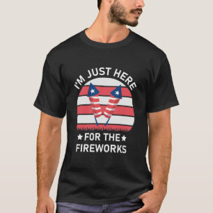 T-shirt Jour de l'Indépendance Je suis juste ici pour le f