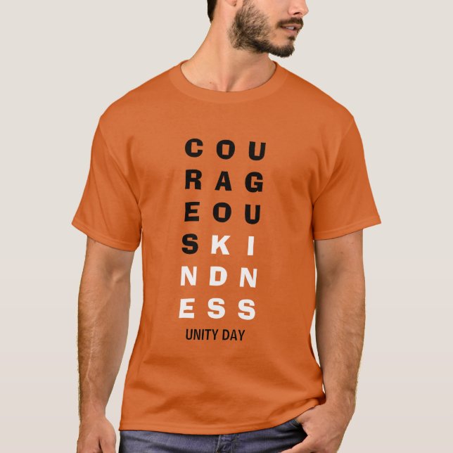 T-shirt Jour de l'unité de la KINDNESS COURAGEUSE (Devant)
