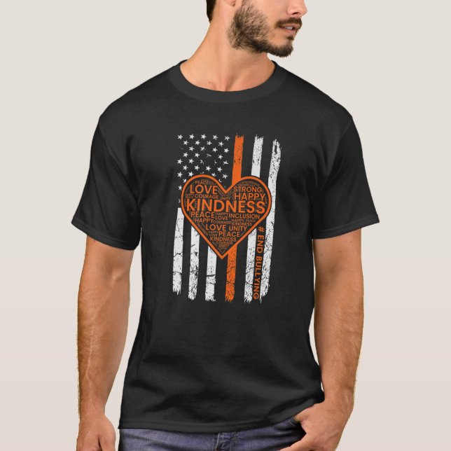 T-shirt Jour de l'unité du drapeau américain Orange Kids A (Devant)