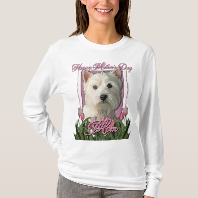 T-shirt Jour de mères - tulipes roses - Terrier des (Devant)