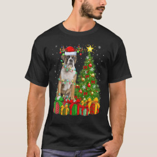 T-shirt Jour de Noël Lumières Père Noël English Bulldog Ch