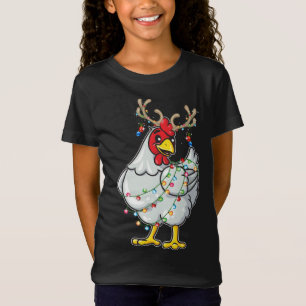 T-Shirt Jour de Noël Rindeer Antlers Lumières Pyjama F