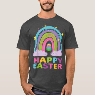 T-shirt Jour de Pâques Arc en ciel pour enfants femmes fil