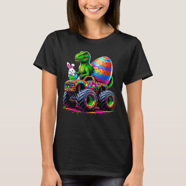T-shirt Jour de Pâques Bunny Monster oeufs de camion Dinos (Devant)