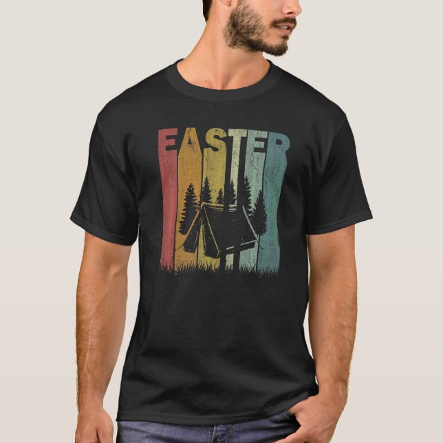 T-shirt Jour de Pâques Camping Retro Graphic Funny Coût de (Devant)