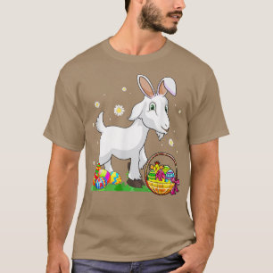 T-shirt Jour de Pâques Chèvre Lapin Oreilles OEufs Chasse 