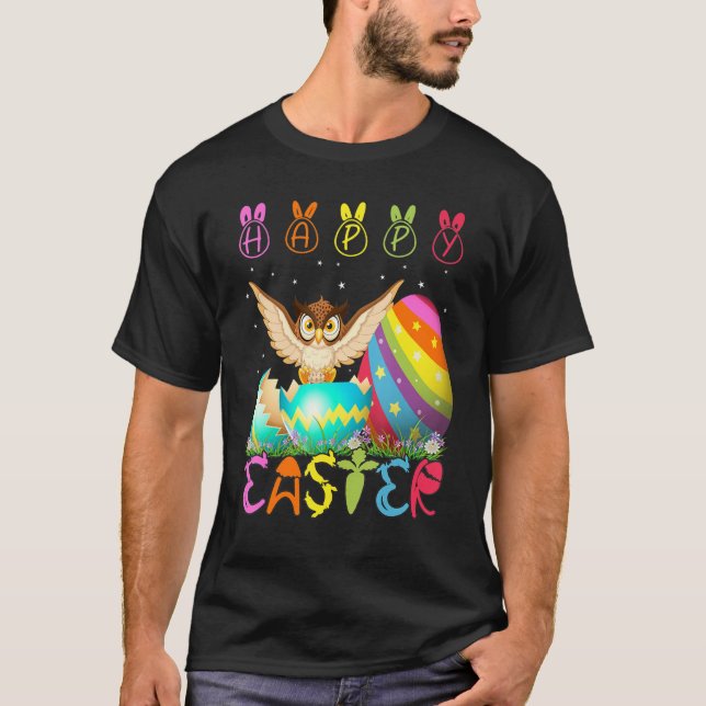 T-shirt Jour de Pâques Chouette Correspondant Famille Mign (Devant)