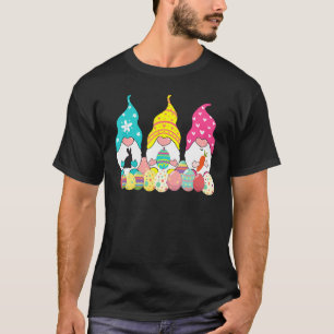 T-shirt Jour de Pâques Dîner Trois Gnomes de Pâques Pastel