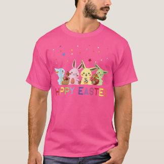 T-shirt jour de Pâques heureux oeuf lapin drôle garçons fi