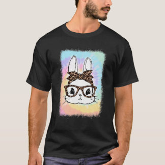 T-shirt Jour de Pâques Lunettes de léopard Bandana Tie Dye