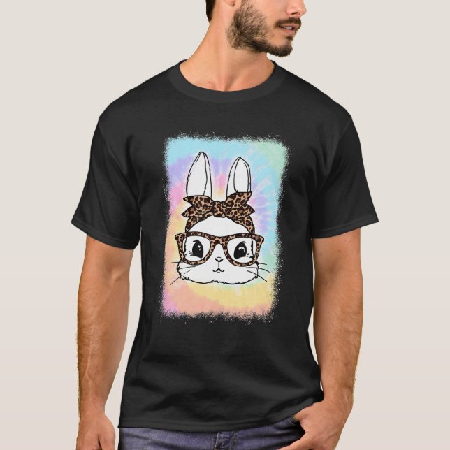 T-shirt Jour de Pâques Lunettes de léopard Bandana Tie Dye (Devant)
