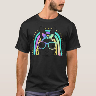 T-shirt Jour de Pâques Mignonne lapin Visage Tie Dye Lunet