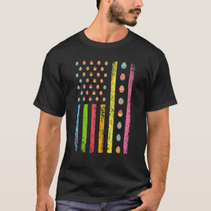 T-shirt Jour de Pâques Oeufs américains Drapeau Drôle Homm
