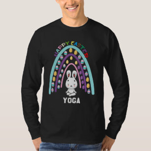 T-shirt Jour de Pâques Rabbit Yoga Rainbow Yoga Enseignant