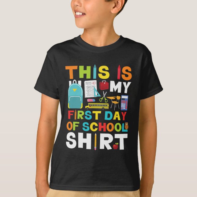T-shirt Jour De Rentrée Garçons Filles Retour À L'école  (Devant)