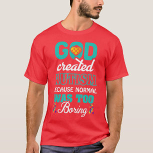 T-shirt Jour de sensibilisation Puzzle Dieu a créé Autisme