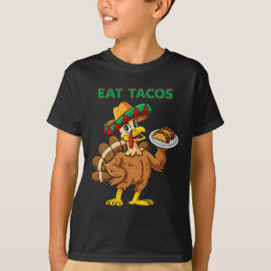 T-shirt Jour de Thanksgiving Dinde Manger Tacos Mexicain C
